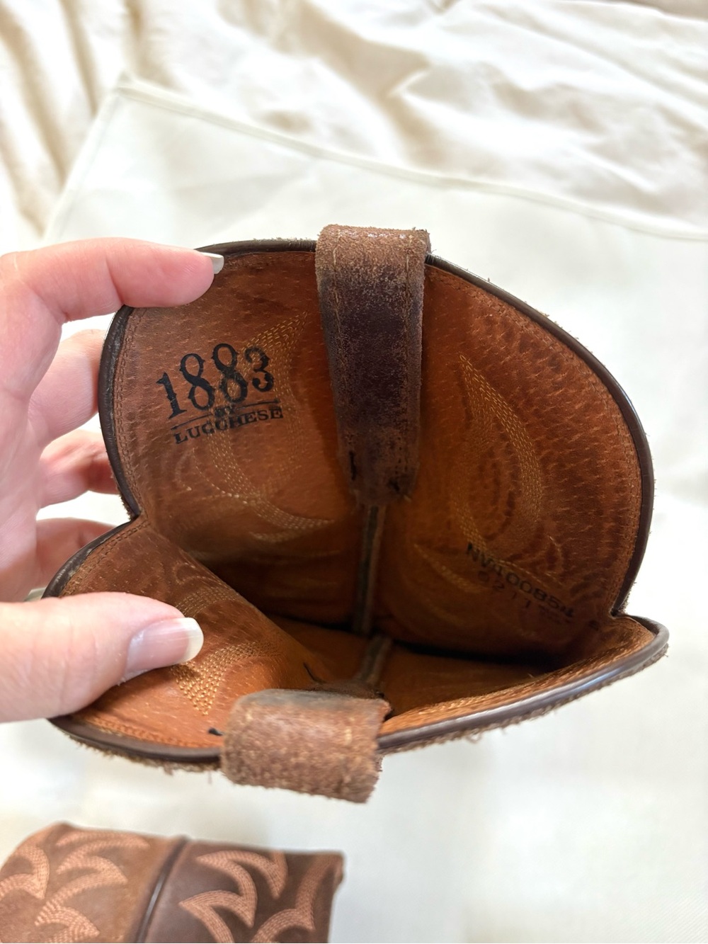 1883 Lucchese Chocolate Wax Comanche Ladies Western Boots size 5.5 - Picture 10 of 11